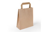 Paper carrier bags brown, 18+8×22 cm 250 pieces with flat handle